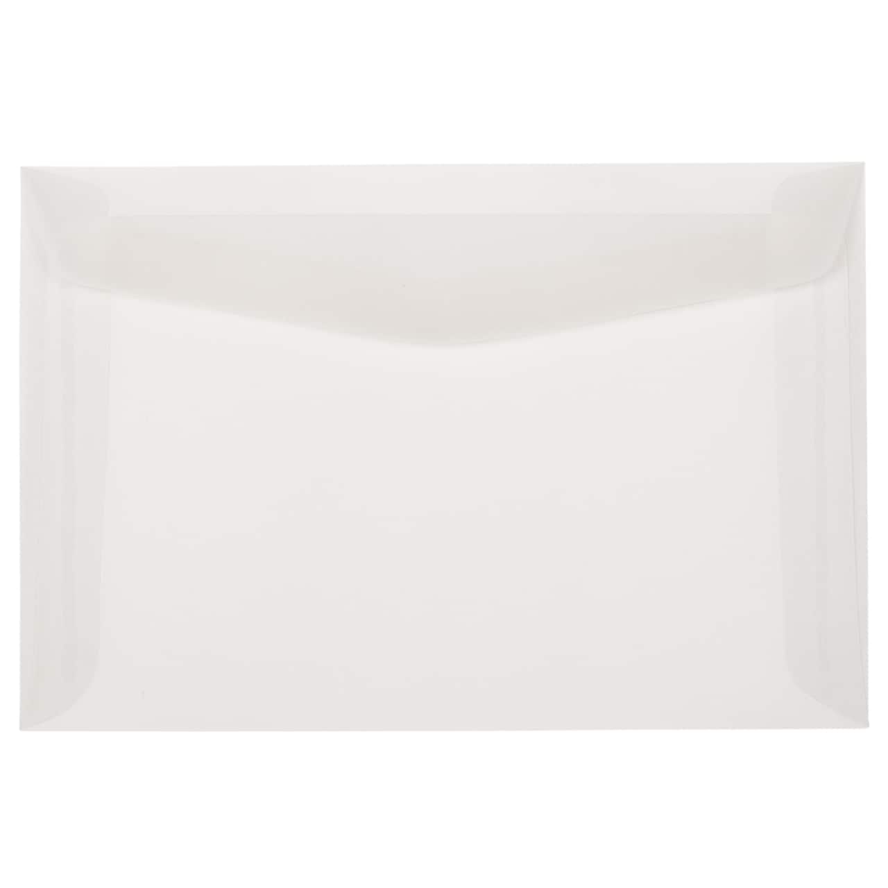 JAM Paper 6" x 9" Translucent Clear Vellum Envelopes, 25ct.